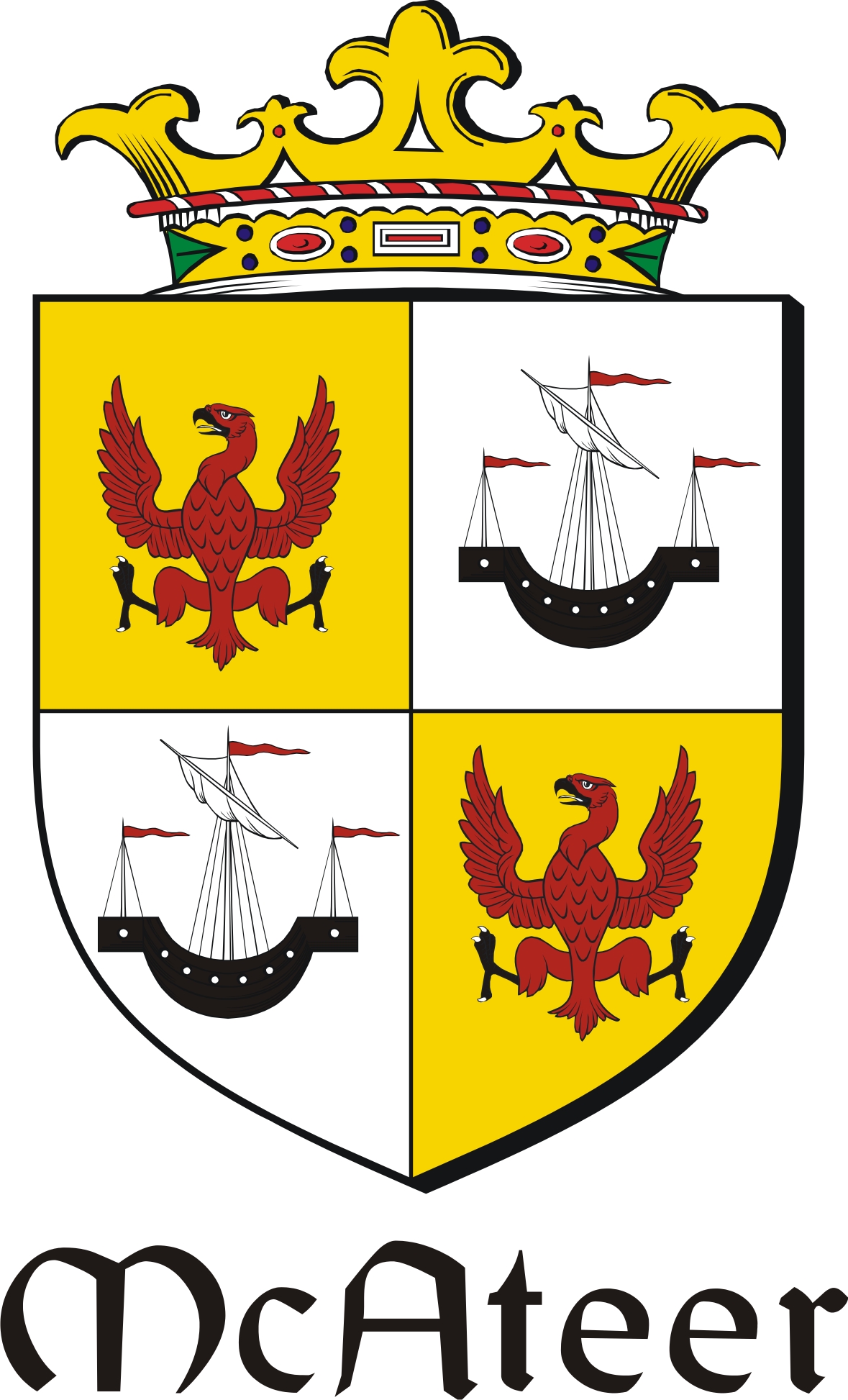 Thumbnail Ateer Family Crest / Irish Coat of Arms Image Download