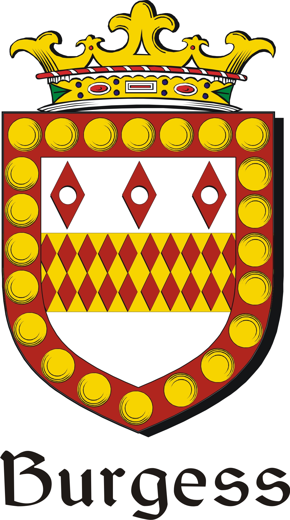 Thumbnail Burgess Family Crest / Irish Coat of Arms Image Download