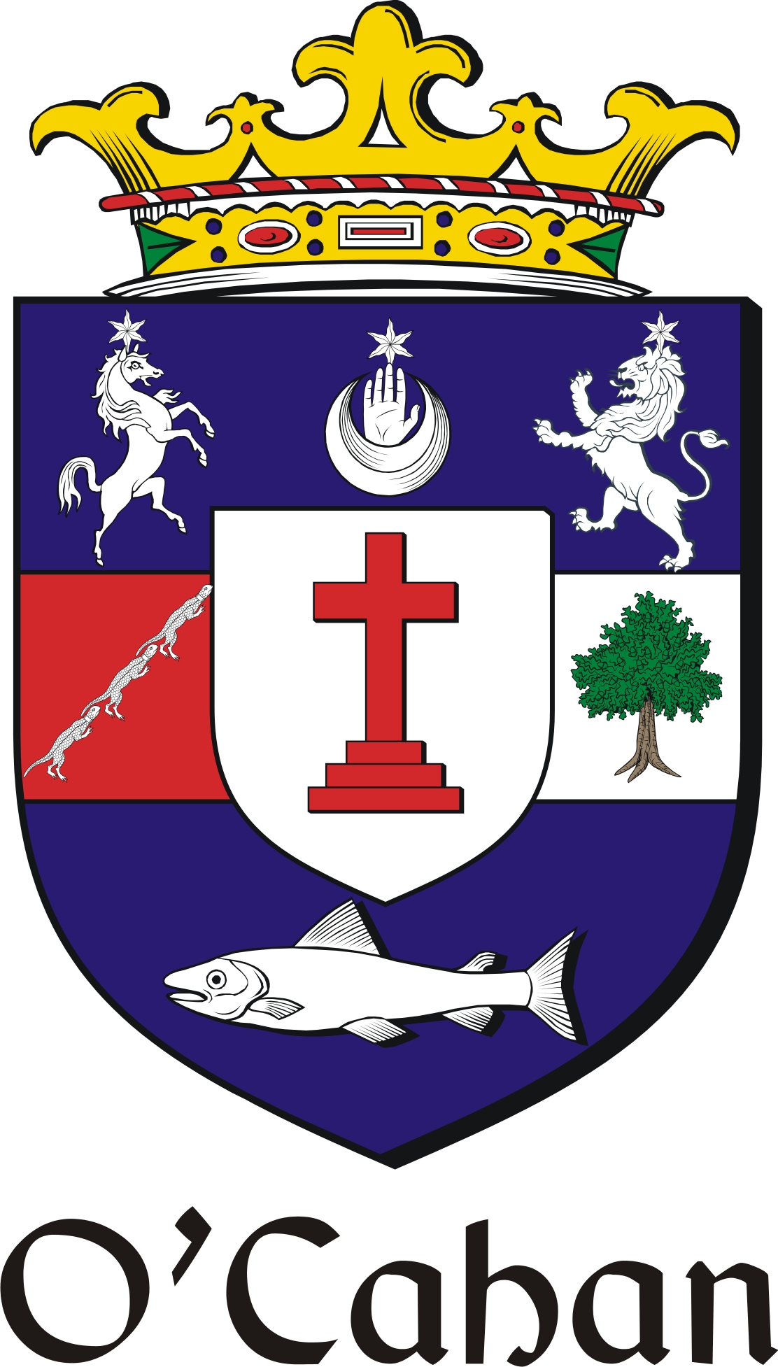 Thumbnail Cahan-O Family Crest / Irish Coat of Arms Image Download