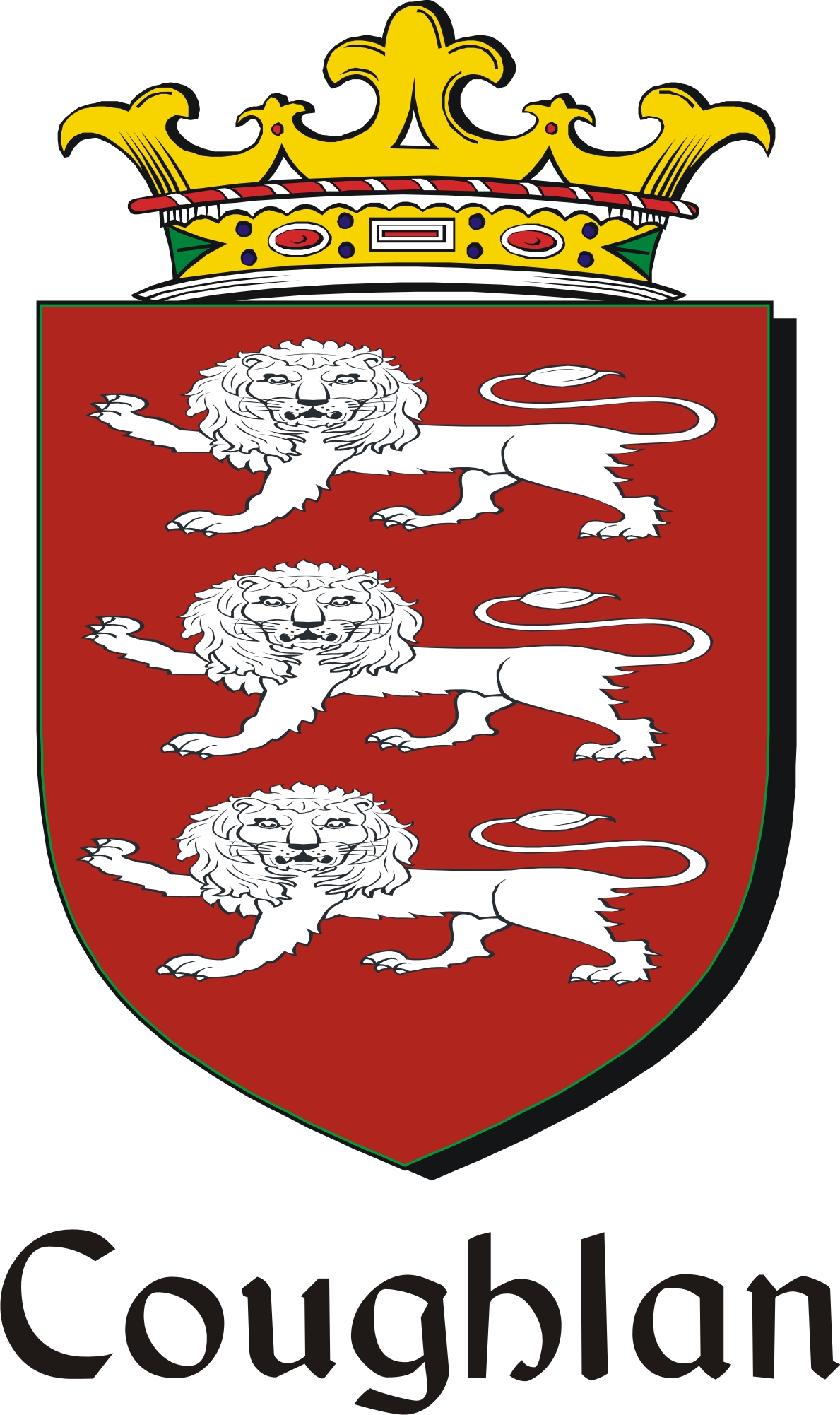 Thumbnail Coughlan Family Crest / Irish Coat of Arms Image Download