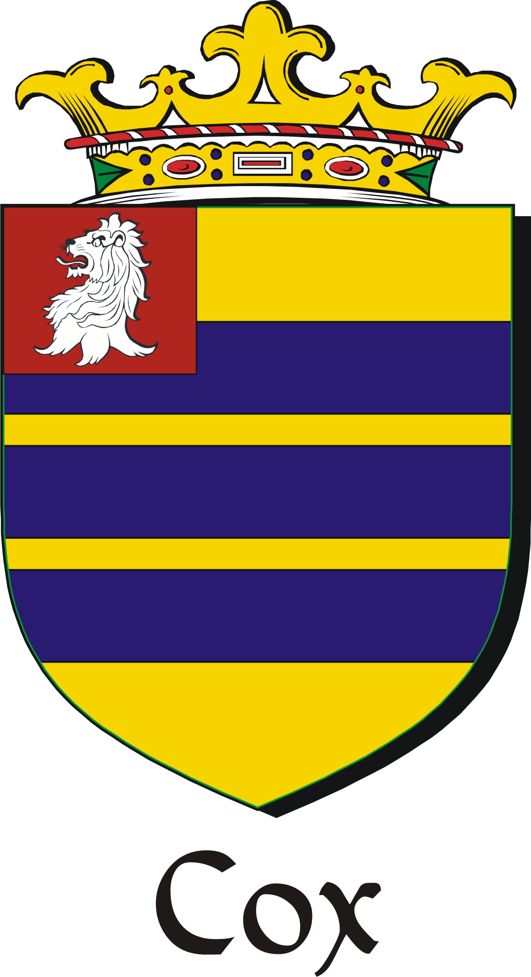 Thumbnail Cox Family Crest / Irish Coat of Arms Image Download