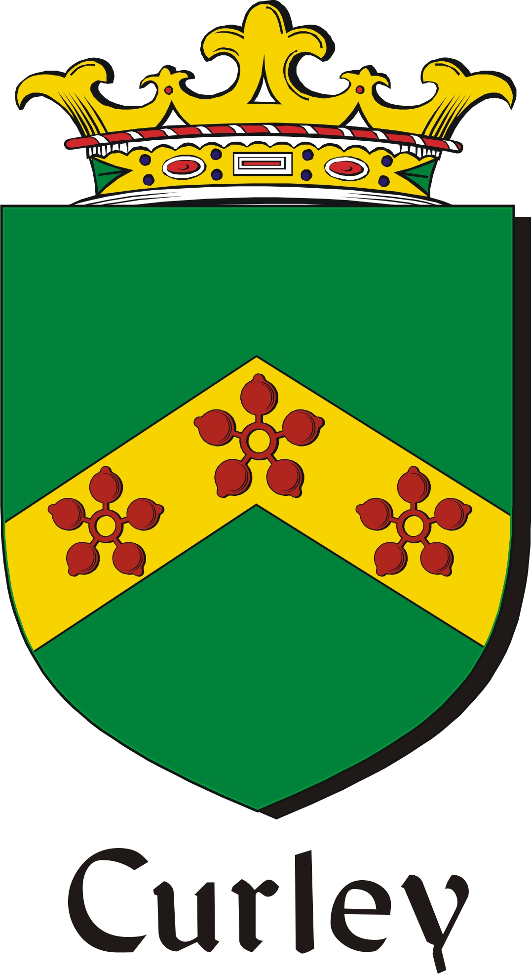 Thumbnail Curley Family Crest / Irish Coat of Arms Image Download