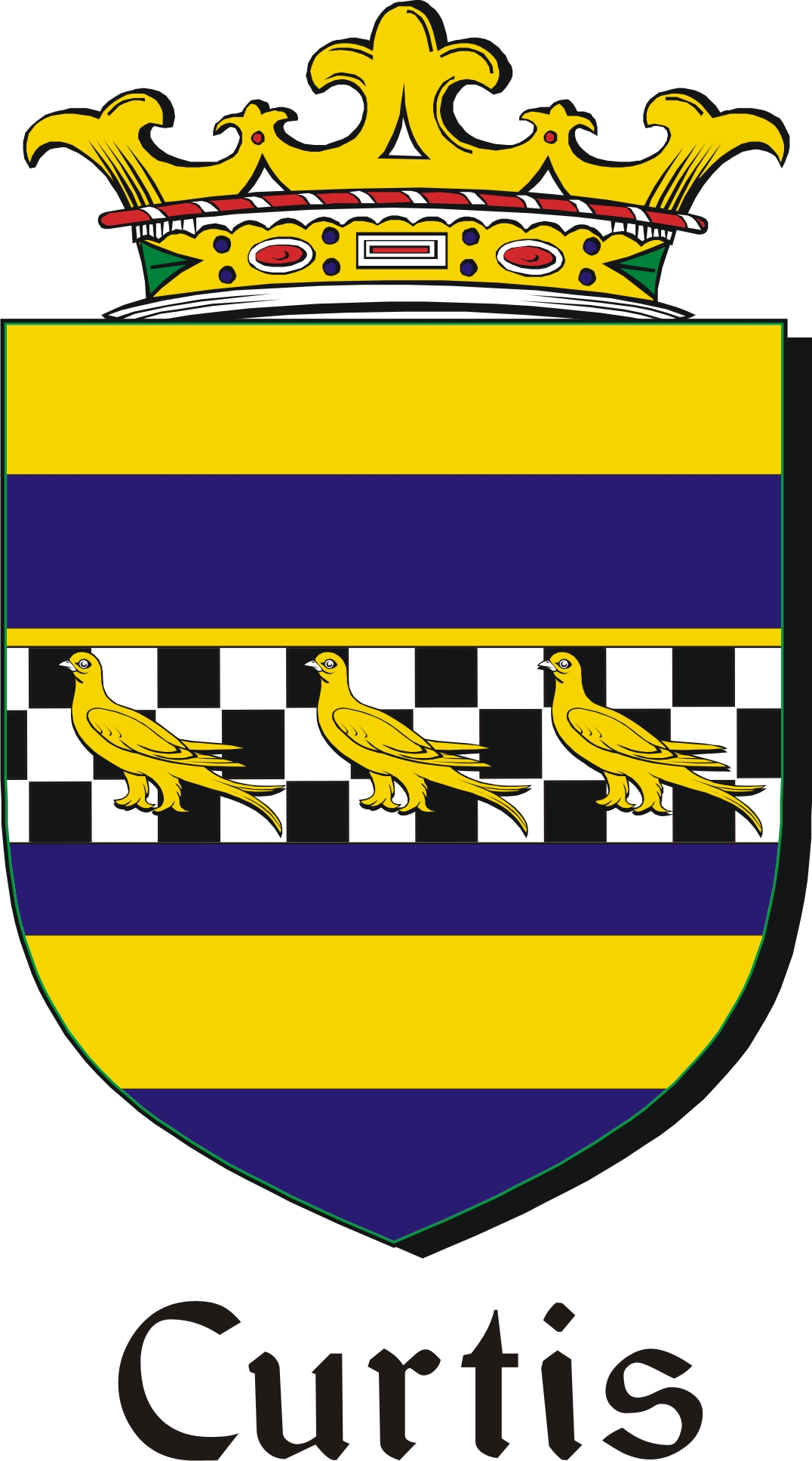 Thumbnail Curtis Family Crest / Irish Coat of Arms Image Download