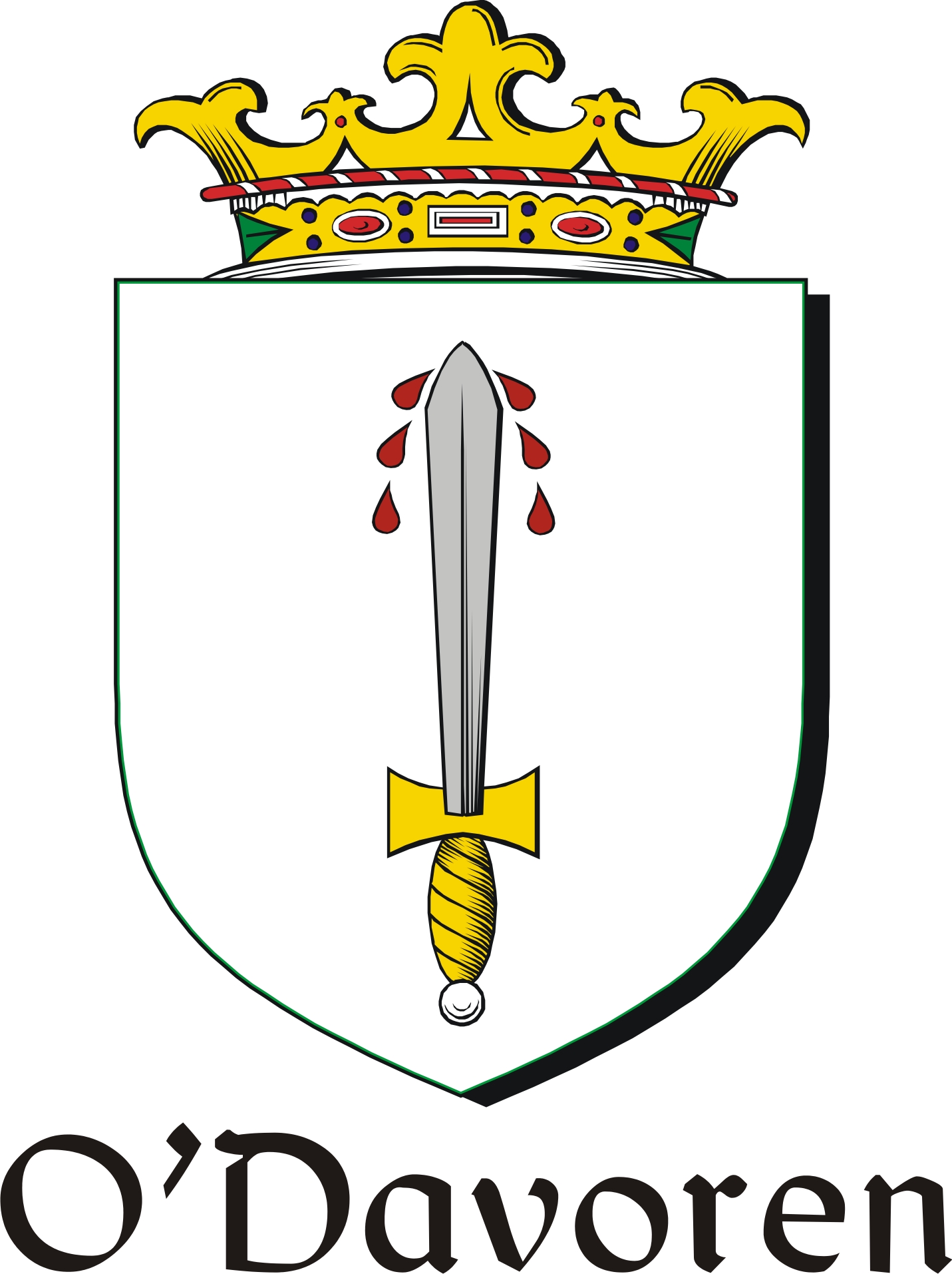 Thumbnail Davoren-O Family Crest / Irish Coat of Arms Image Download