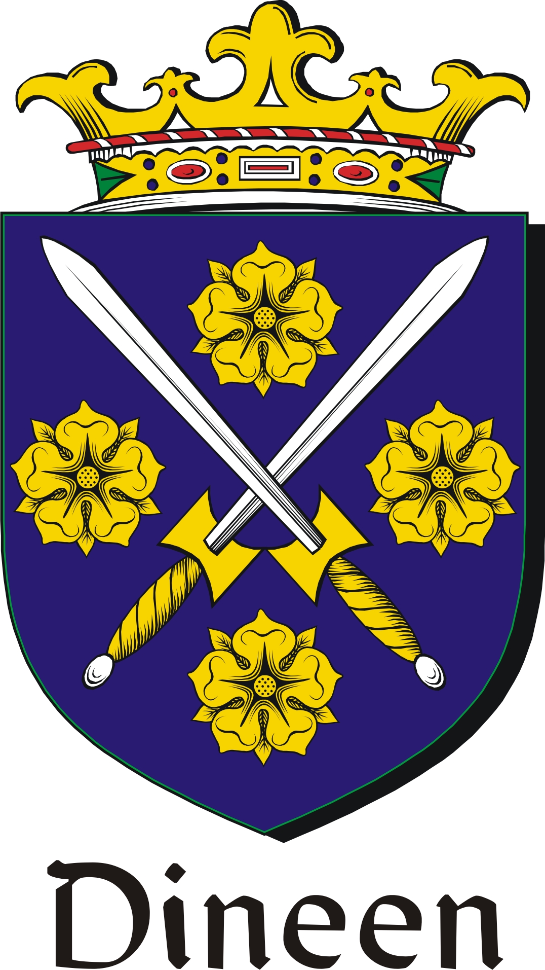 Thumbnail Dineen Family Crest / Irish Coat of Arms Image Download