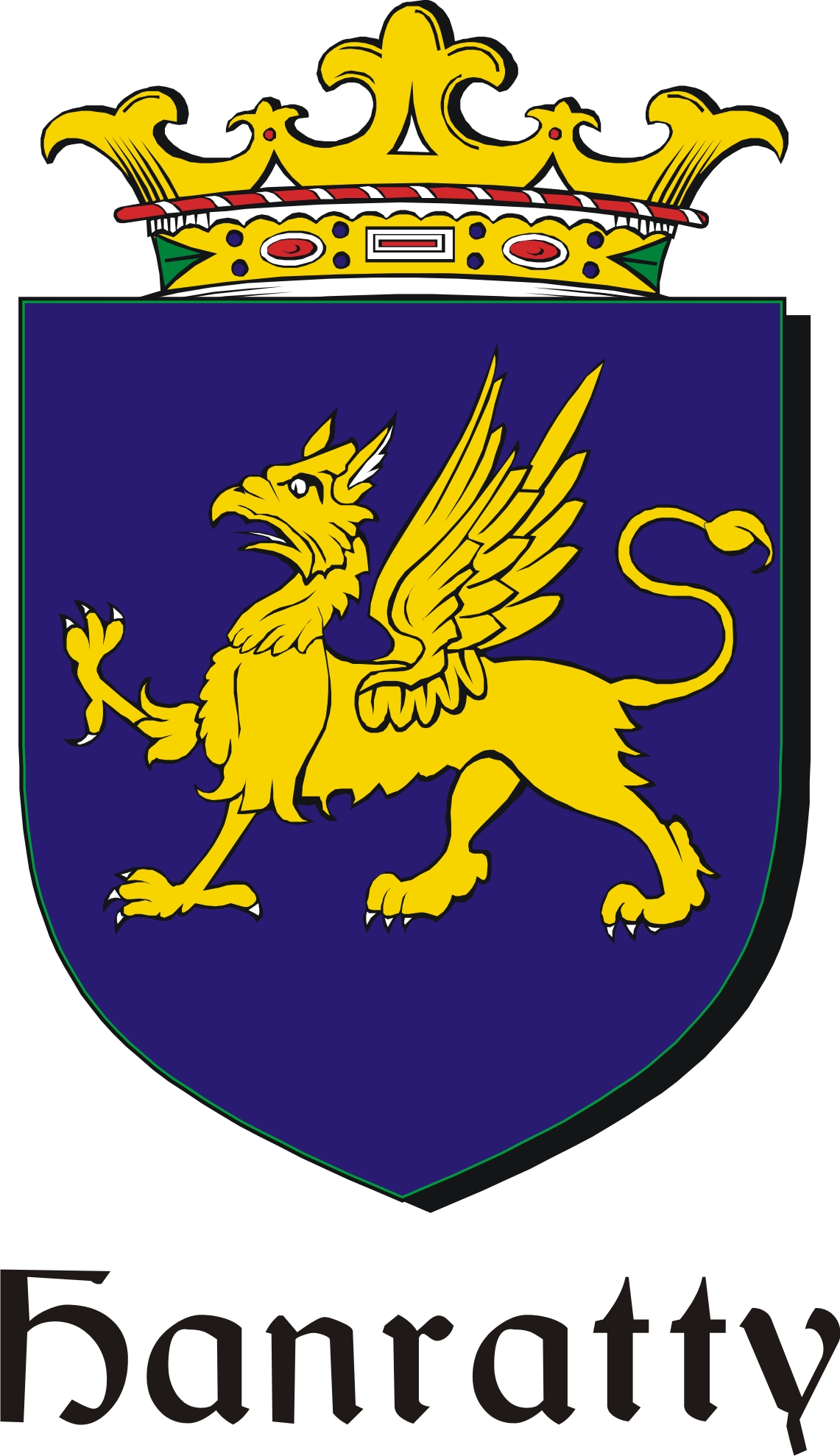 Thumbnail Hanratty Family Crest / Irish Coat of Arms Image Download