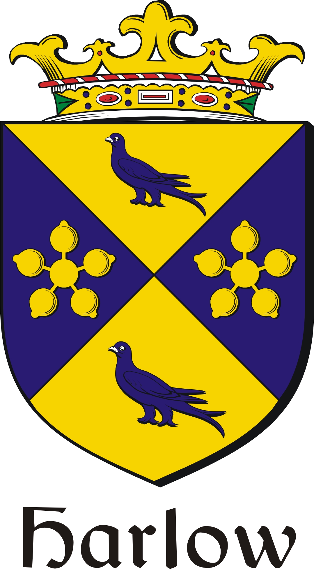 Thumbnail Harlow Family Crest / Irish Coat of Arms Image Download