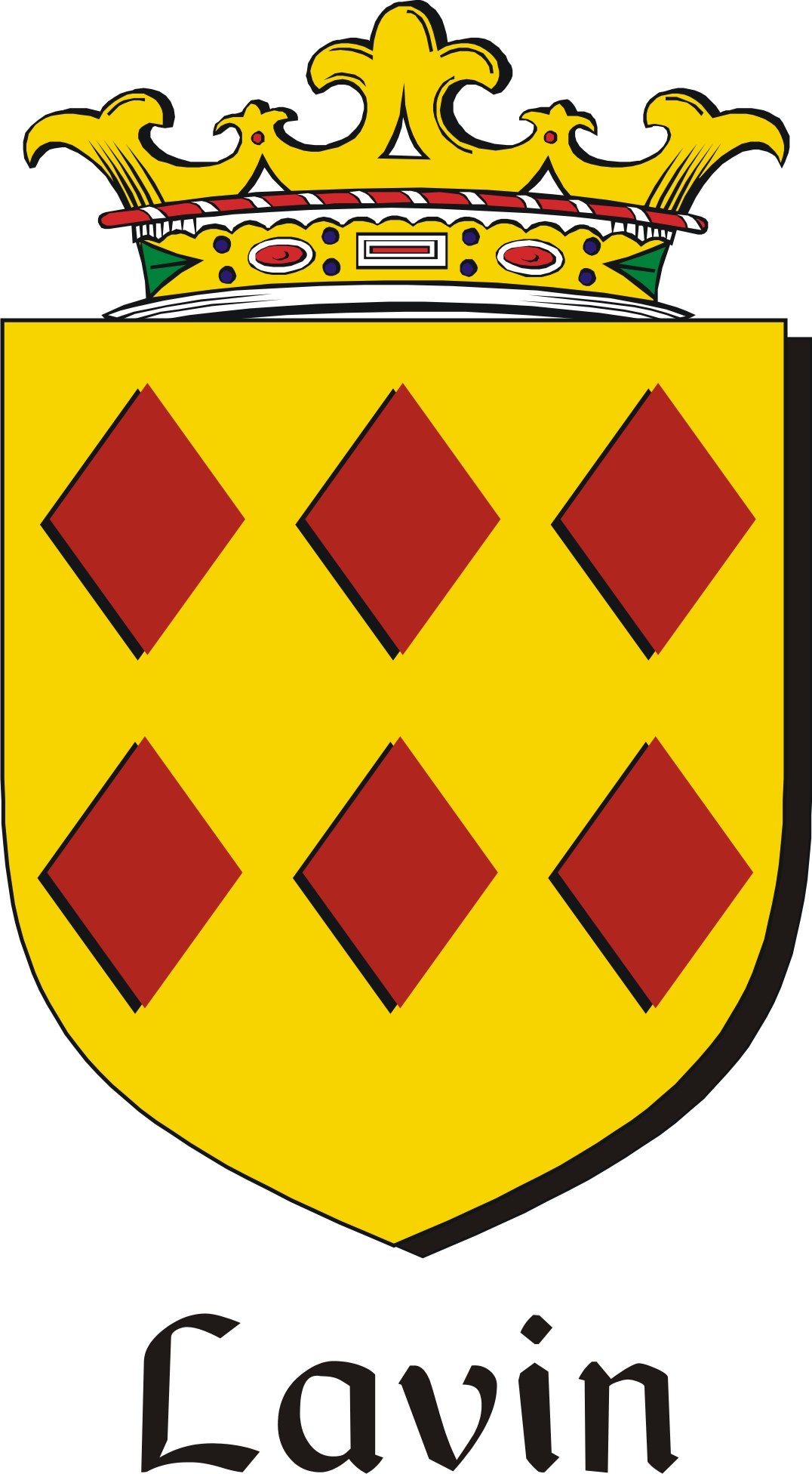 Thumbnail Lavin Family Crest / Irish Coat of Arms Image Download