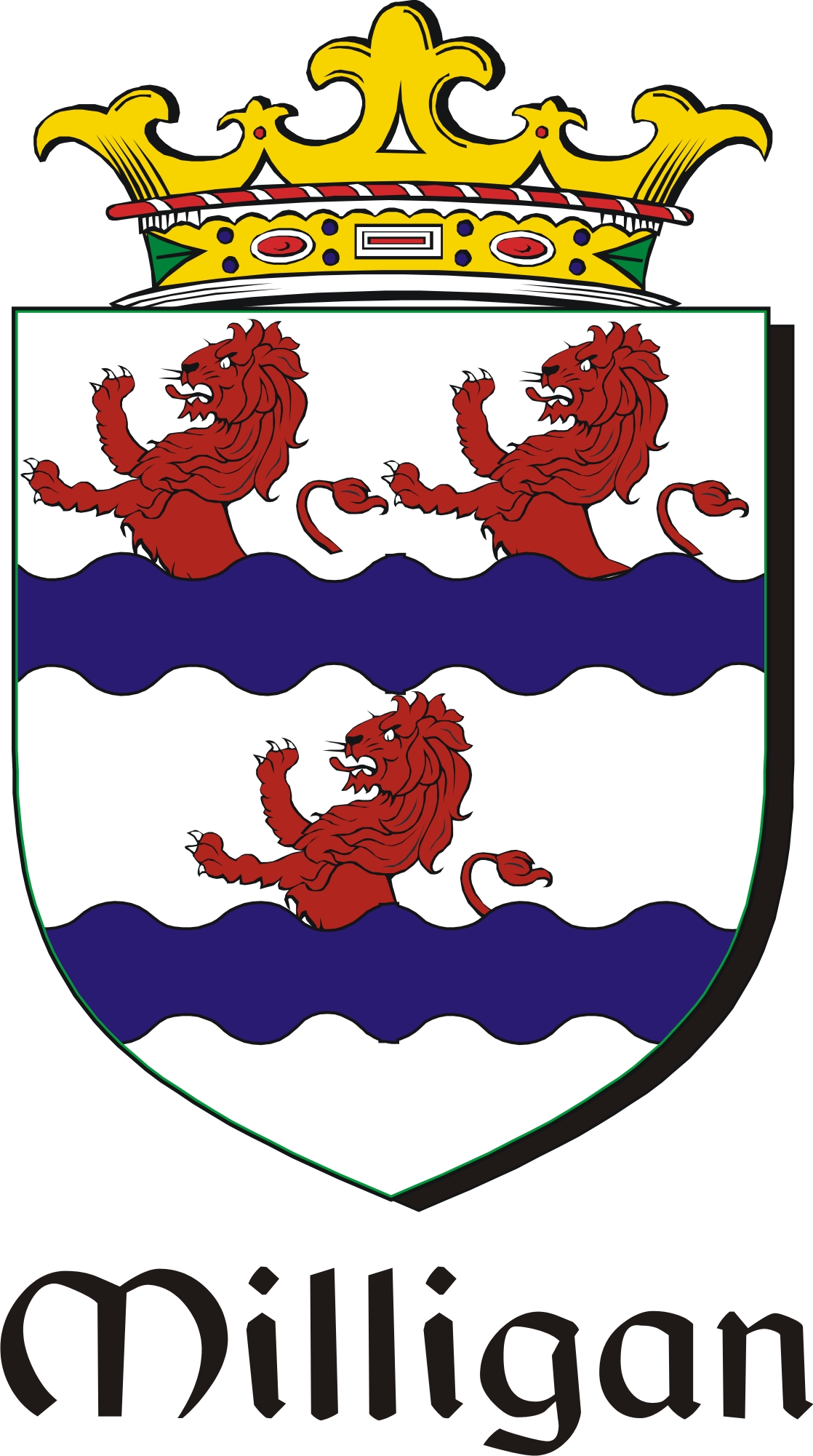 Thumbnail Milligan Family Crest / Irish Coat of Arms Image Download