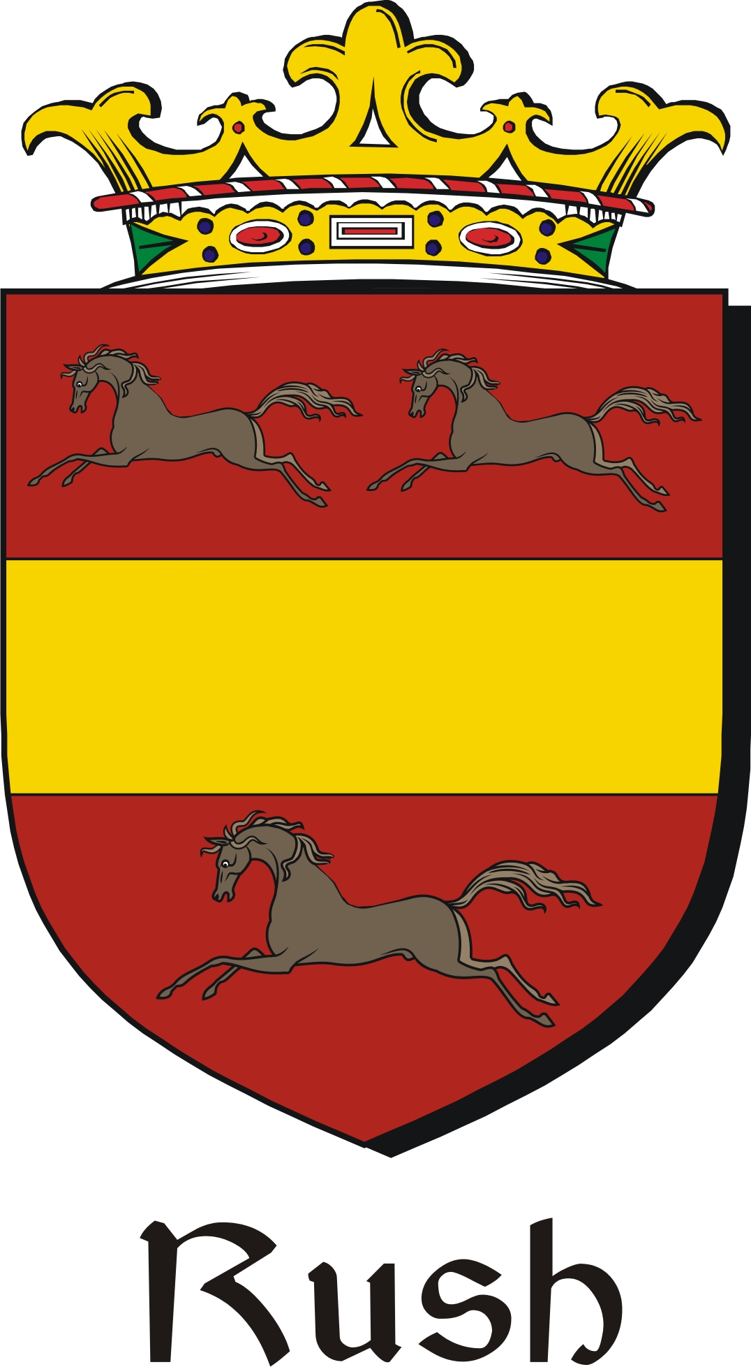 Thumbnail Rush Family Crest / Irish Coat of Arms Image Download