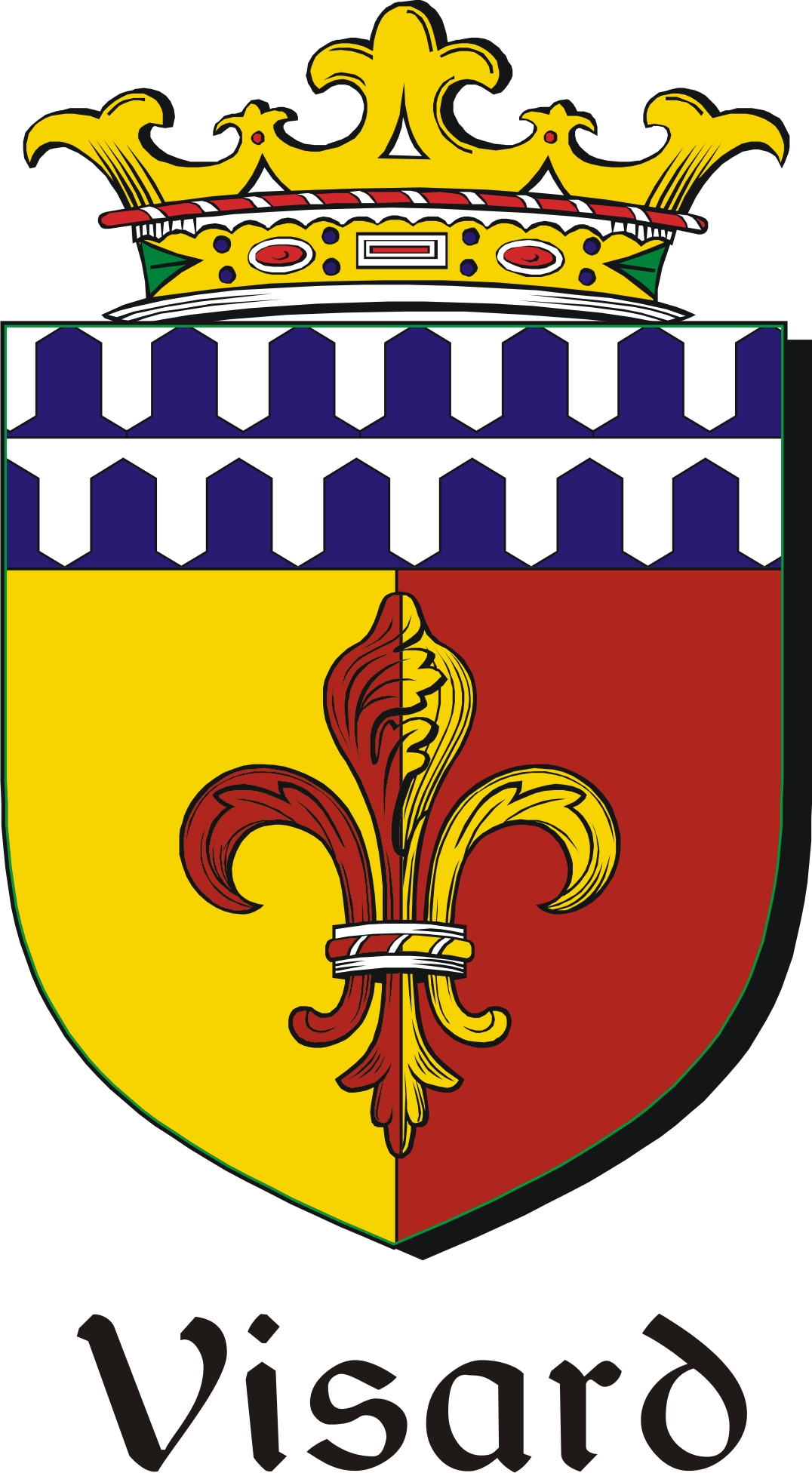 Thumbnail Visard Family Crest / Irish Coat of Arms Image Download