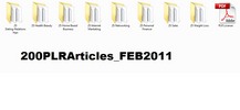Thumbnail *must have*200 Niche Articles (FEB 2011) with PLR