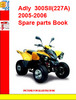 Thumbnail Adly  ATV-300SII(227A) 2005-2006 Spare parts Book