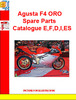 Thumbnail Agusta F4 ORO Spare Parts Catalogue E,F,D,I,ES