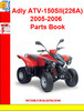 Thumbnail Adly ATV-150SII(226A) 2005-2006 Parts Book