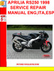 Thumbnail APRILIA RS250 1998 SERVICE REPAIR MANUAL ENG,ITA,ESP Thumbnail APRILIA RS250 1998 SERVICE REPAIR MANUAL ENG,ITA,ESP