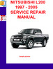 Thumbnail MITSUBISHI L200 1997 - 2005 SERVICE REPAIR MANUAL