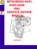 Thumbnail MITSUBISHI 4G61,4G63,4G64 1992 SERVICE REPAIR MANUAL