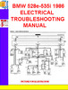 Thumbnail BMW 528e-535i 1986  ELECTRICAL TROUBLESHOOTING MANUAL