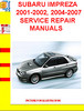 Thumbnail SUBARU IMPREZA 2001-2002, 2004-2007 SERVICE REPAIR MANUALS