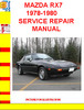 Thumbnail MAZDA RX7 1978-1980 SERVICE REPAIR MANUAL