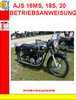 Thumbnail AJS 16MS, 18S, 20 BETRIEBSANWEISUNG 1954 Thumbnail AJS 16MS, 18S, 20 BETRIEBSANWEISUNG 1954