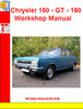 Thumbnail Chrysler 160 - GT - 180 Workshop Manual Thumbnail Chrysler 160 - GT - 180 Workshop Manual