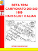 Thumbnail BETA TR34 CAMPIONATO 260-240 1989 PARTS LIST ITALIAN Thumbnail BETA TR34 CAMPIONATO 260-240 1989 PARTS LIST ITALIAN