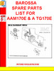 Thumbnail BAROSSA SPARE PARTS LIST FOR AAM170E & A TG170E