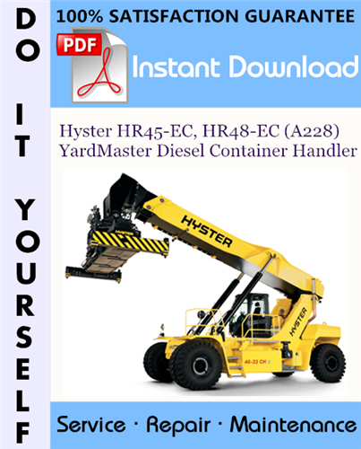 Thumbnail Hyster HR45-EC, HR48-EC (A228) YardMaster Diesel Container Handler Service Repair Workshop Manual ☆