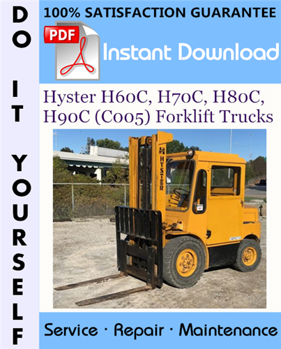 Thumbnail Hyster H60C, H70C, H80C, H90C (C005) Forklift Trucks Service Repair Workshop Manual ☆