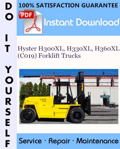 Thumbnail Hyster H300XL, H330XL, H360XL (C019) Forklift Trucks Service Repair Workshop Manual ☆