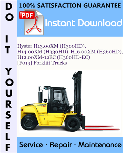 Thumbnail Hyster H13.00XM (H300HD), H14.00XM (H330HD), H16.00XM (H360HD), H12.00XM-12EC (H360HD-EC) [F019] Forklift Trucks Service Repair Workshop Manual ☆