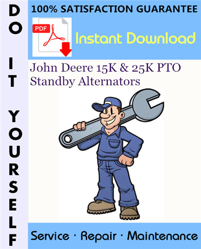 Thumbnail John Deere 15K & 25K PTO Standby Alternators Service Repair Workshop Manual ☆