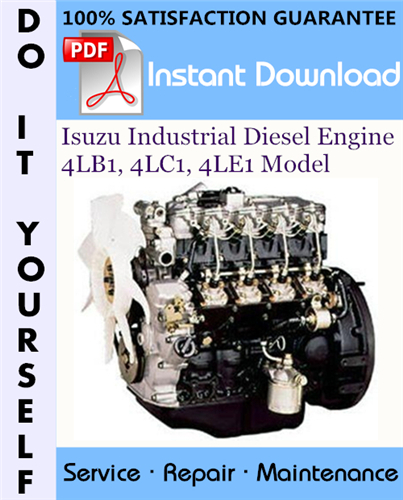 Thumbnail Isuzu Industrial Diesel Engine 4LB1, 4LC1, 4LE1 Model Service Repair Workshop Manual ☆