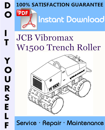 Thumbnail JCB Vibromax W1500 Trench Roller Service Repair Workshop Manual (Starting at S/N JKC4200800) ☆