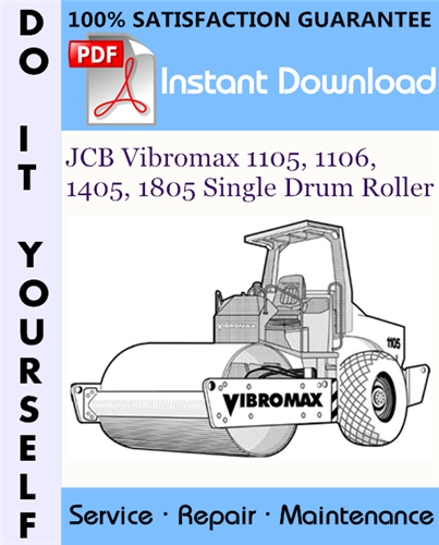 Thumbnail JCB Vibromax 1105, 1106, 1405, 1805 Single Drum Roller Service Repair Workshop Manual ☆