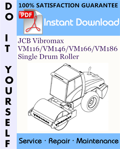 Thumbnail JCB Vibromax VM116 / VM146 / VM166 / VM186 Single Drum Roller Service Repair Workshop Manual ☆