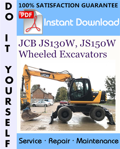 Thumbnail JCB JS130W, JS150W Wheeled Excavators Service Repair Workshop Manual ☆