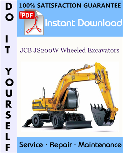Thumbnail JCB JS200W Wheeled Excavators Service Repair Workshop Manual ☆