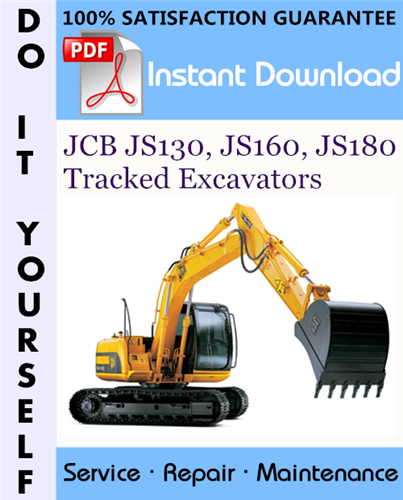 Thumbnail JCB JS130, JS160, JS180 Tracked Excavators Service Repair Workshop Manual ☆