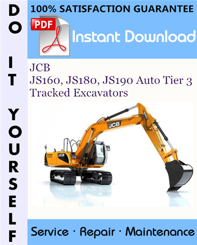 Thumbnail JCB JS160, JS180, JS190 Auto Tier 3 Tracked Excavators Service Repair Workshop Manual ☆