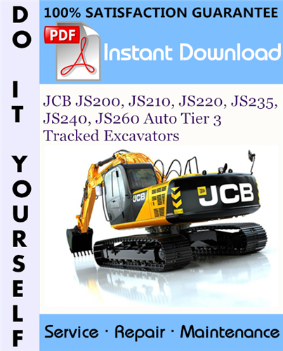 Thumbnail JCB JS200, JS210, JS220, JS235, JS240, JS260 Auto Tier 3 Tracked Excavators Service Repair Workshop Manual ☆