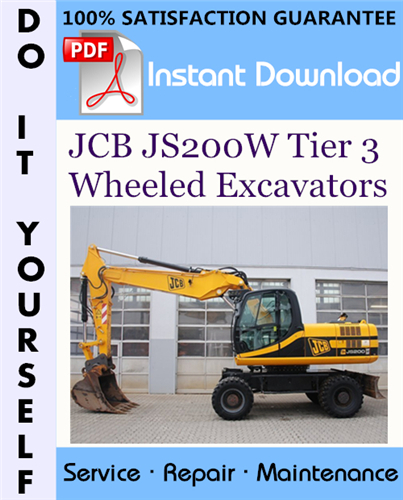 Thumbnail JCB JS200W Tier 3 Wheeled Excavators Service Repair Workshop Manual ☆