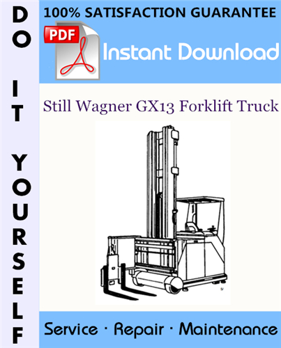 Thumbnail Still Wagner GX13 Forklift Truck Service Repair Workshop Manual ☆