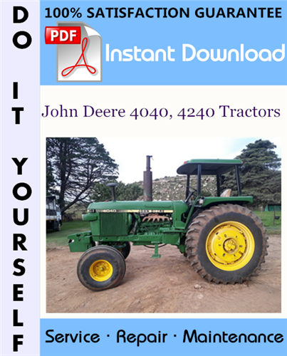 Thumbnail John Deere 4040, 4240 Tractors Technical Manual ☆