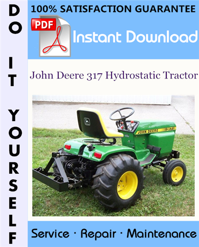 Thumbnail John Deere 317 Hydrostatic Tractor Technical Manual ☆