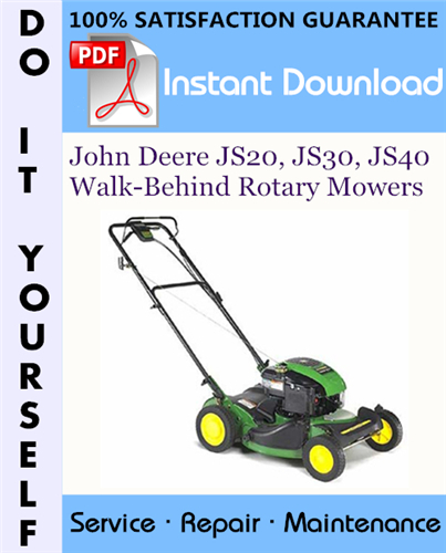 Thumbnail John Deere JS20, JS30, JS40 Walk-Behind Rotary Mowers Technical Manual ☆