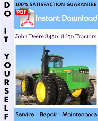 Thumbnail John Deere 8450, 8650 Tractors Technical Manual ☆ Thumbnail John Deere 8450, 8650 Tractors Technical Manual ☆
