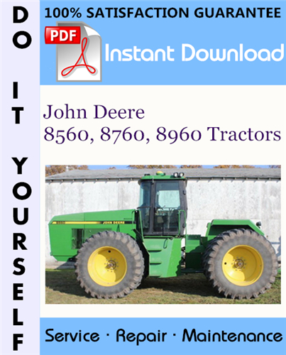 Thumbnail John Deere 8560, 8760, 8960 Tractors Repair Technical Manual ☆